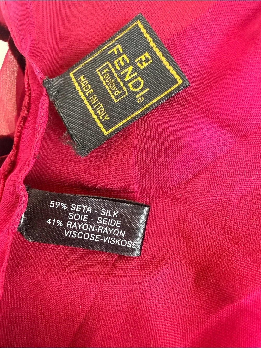 Fendi Vintage Burgundy Velvet Scarf